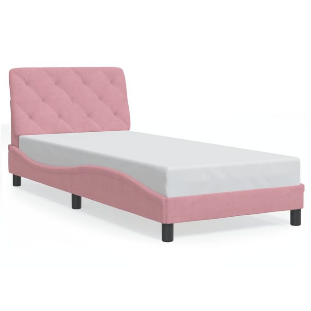 vidaXL Bett Bettgestell mit Kopfteil Rosa 90x200 cm Samt günstig online kaufen