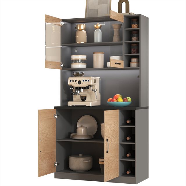 YVMOOEC Mehrzweckschrank Küchen-Highboard aus Holz Küchenschrank Buffet (Kü günstig online kaufen