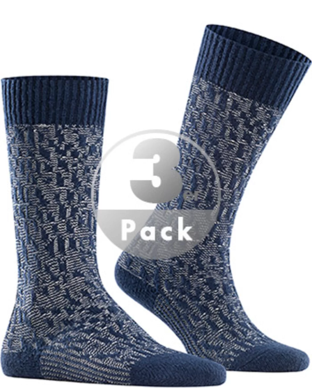 FALKE Fleece Herren Socken, 39-42, Blau, Struktur, Baumwolle, 12478-634002 günstig online kaufen