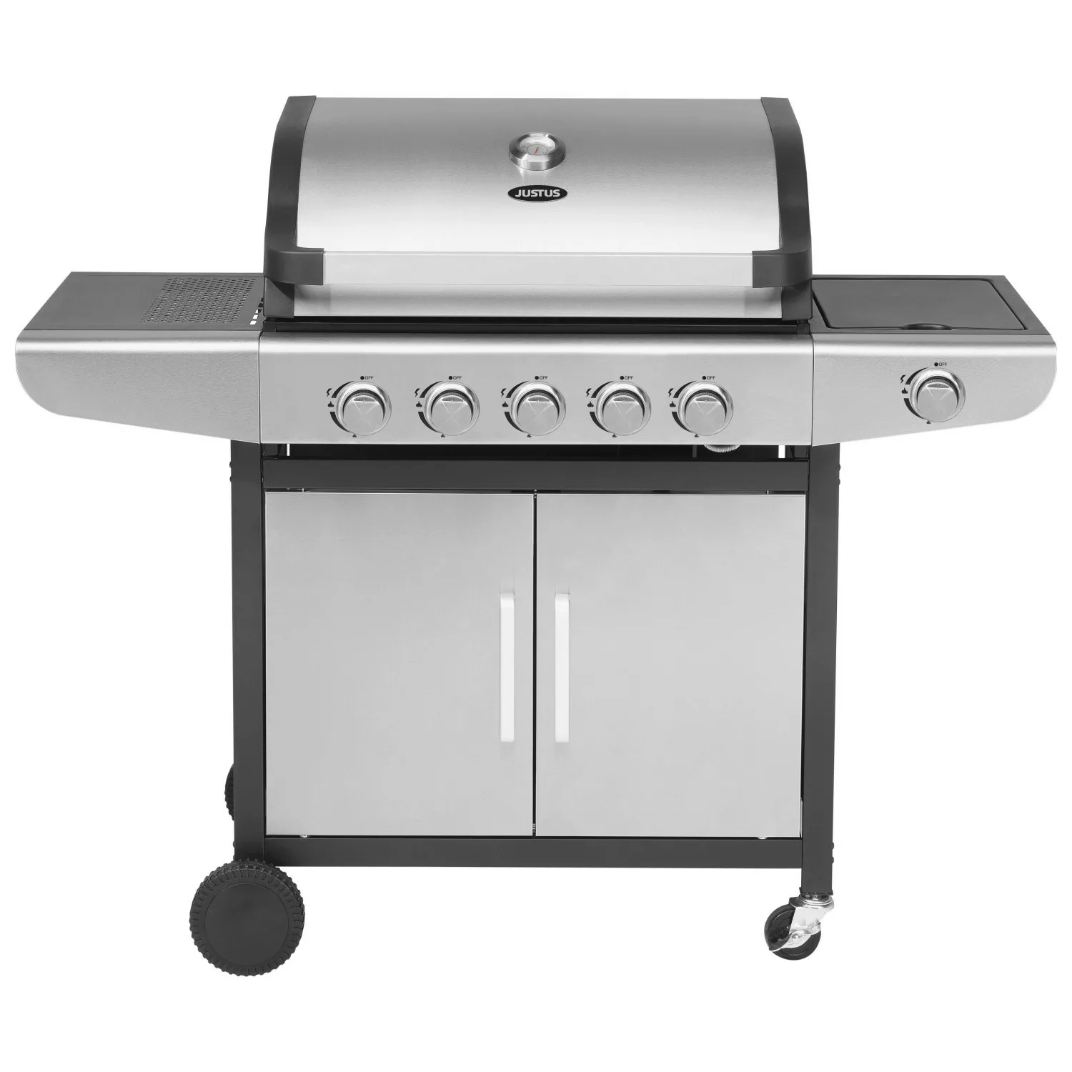 Justus Ares Pro BBQ-Gasgrill 5 Hauptbrenner und 1 Seitenbrenner Edelstahl günstig online kaufen