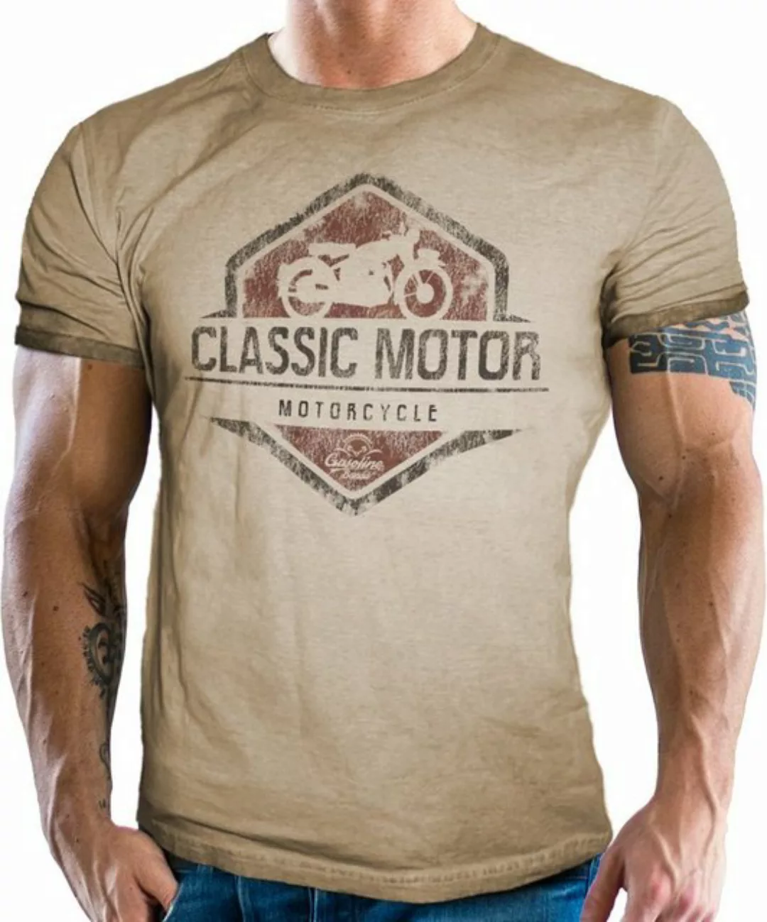 GASOLINE BANDIT® T-Shirt im Used Vintage Look für Biker, Racer: Classic Mot günstig online kaufen