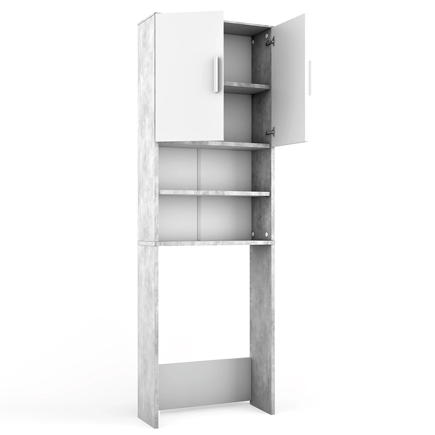 Vicco Waschmaschinenumbauschrank, Beton/Weiß, 64 x 190 günstig online kaufen