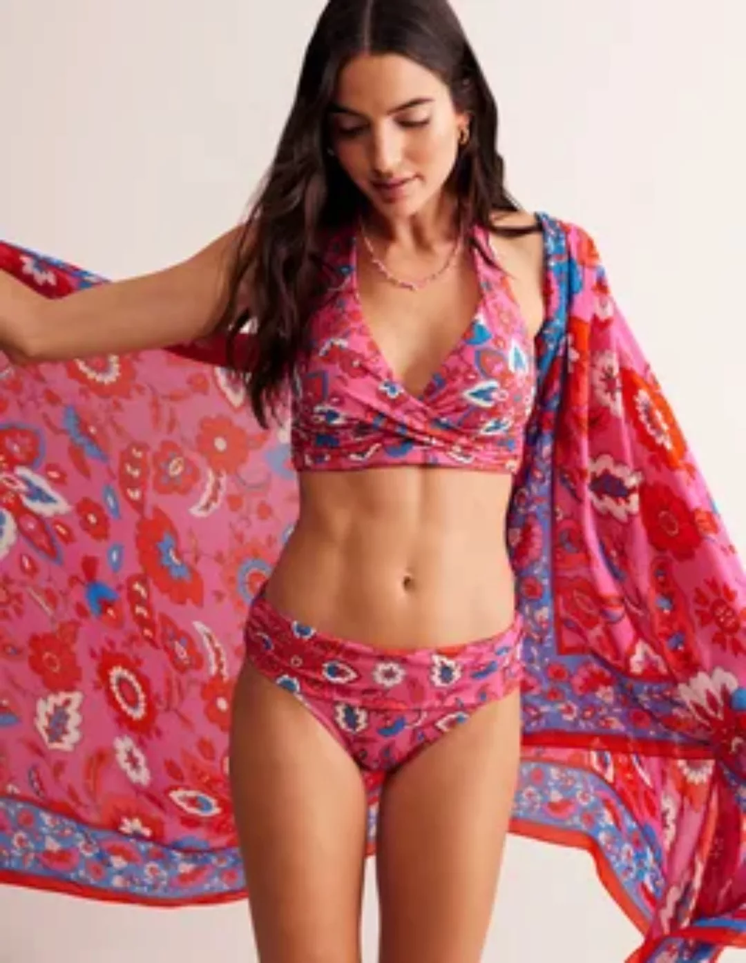 Sarong-Schal mit Muster Damen Boden, Partypink, Floraler Zweig günstig online kaufen