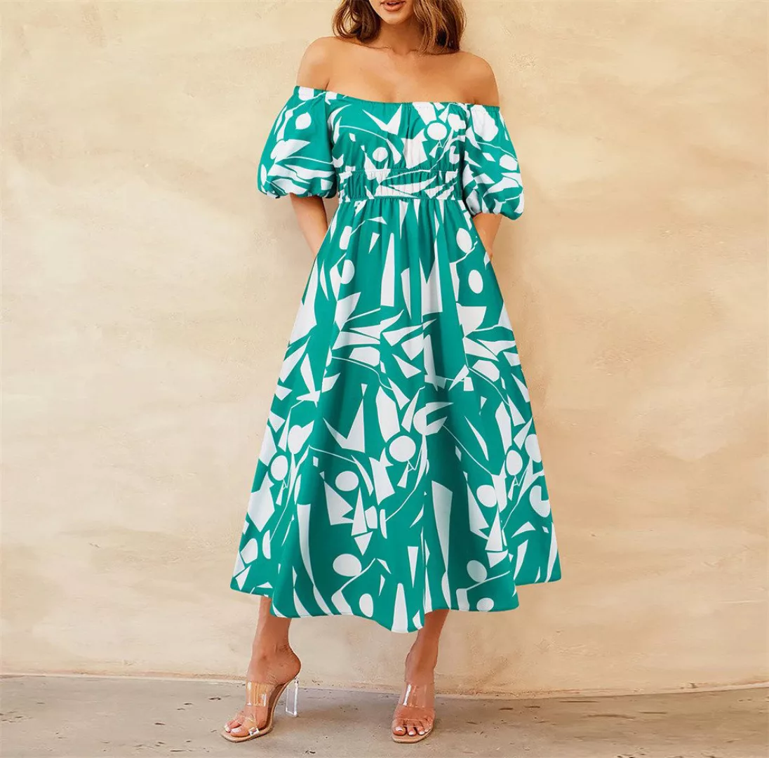 AFAZ New Trading UG Sommerkleid Damen Kurzärmliges, gestuftes Kleid mit Run günstig online kaufen