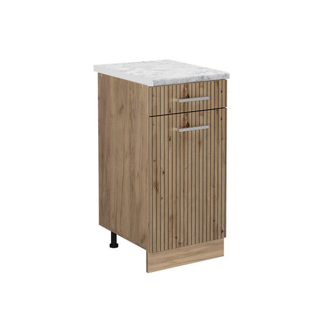 Vicco Unterschrank R-Line, Artisan-Eiche/Goldkraft Eiche, 40 cm AP Marmor günstig online kaufen