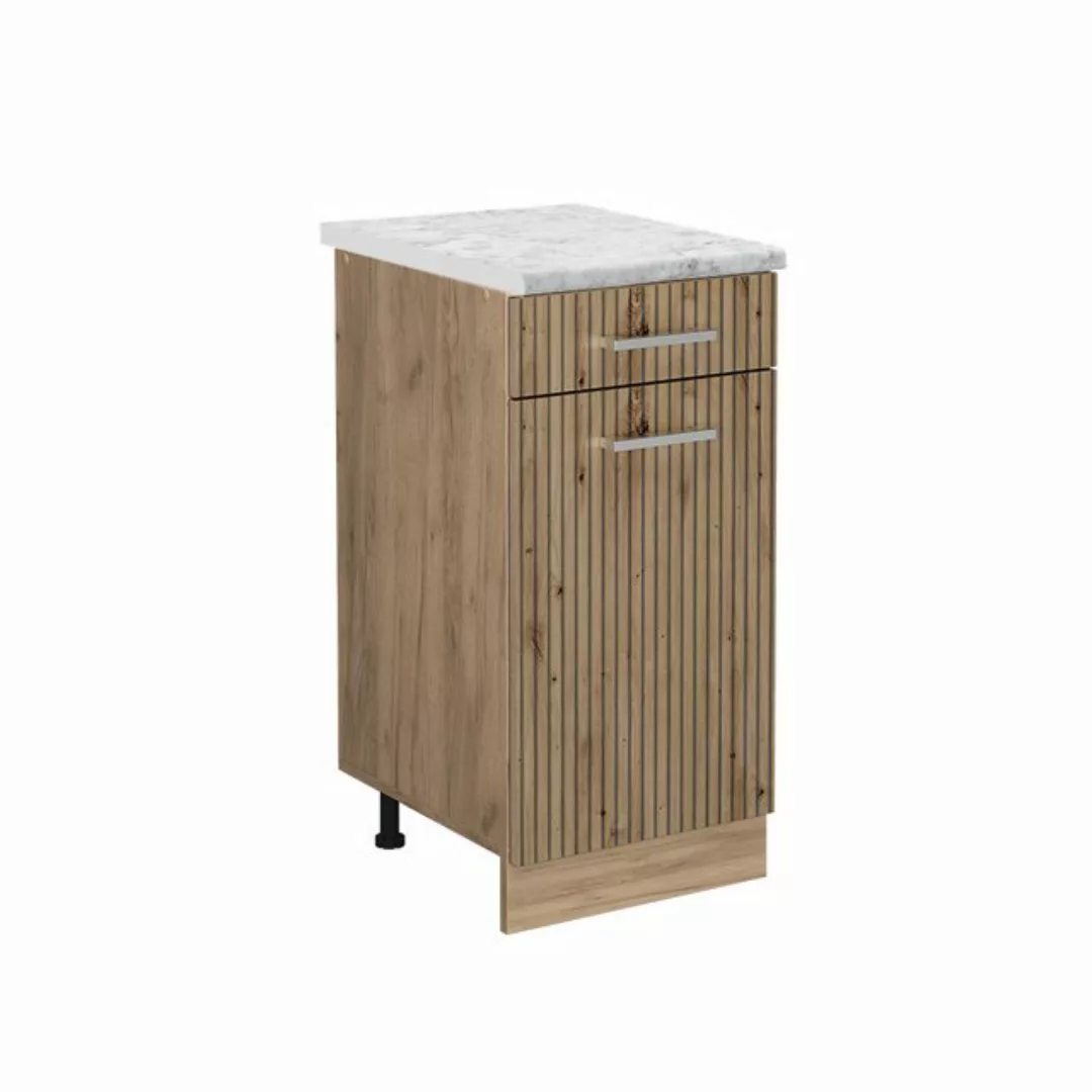 Vicco Unterschrank R-Line, Artisan-Eiche/Goldkraft Eiche, 40 cm AP Marmor günstig online kaufen