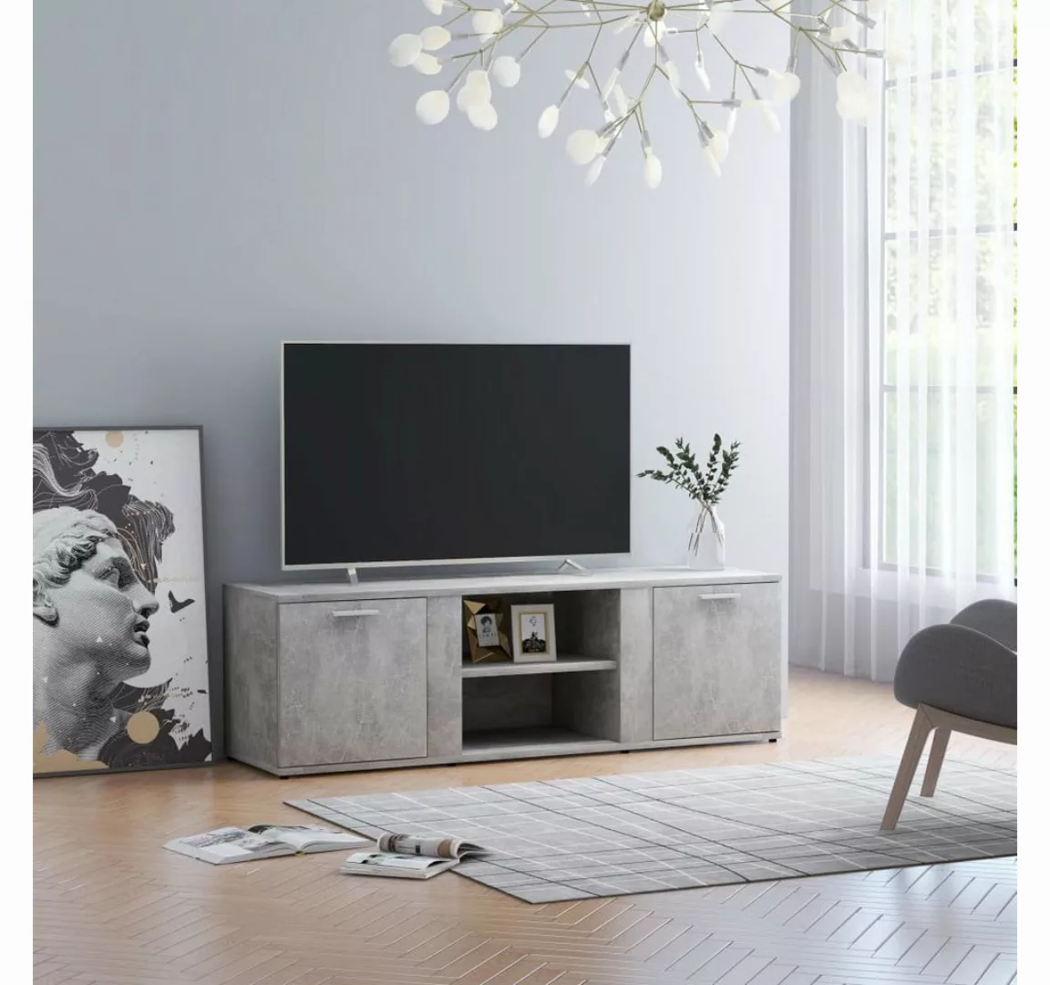 furnicato TV-Schrank Betongrau 120x34x37 cm Holzwerkstoff günstig online kaufen
