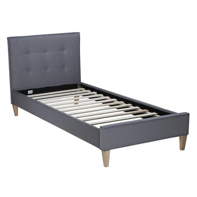 Homestyle4u Polsterbett Einzelbett 90x200 Grau Stoffbett mit Lattenrost günstig online kaufen