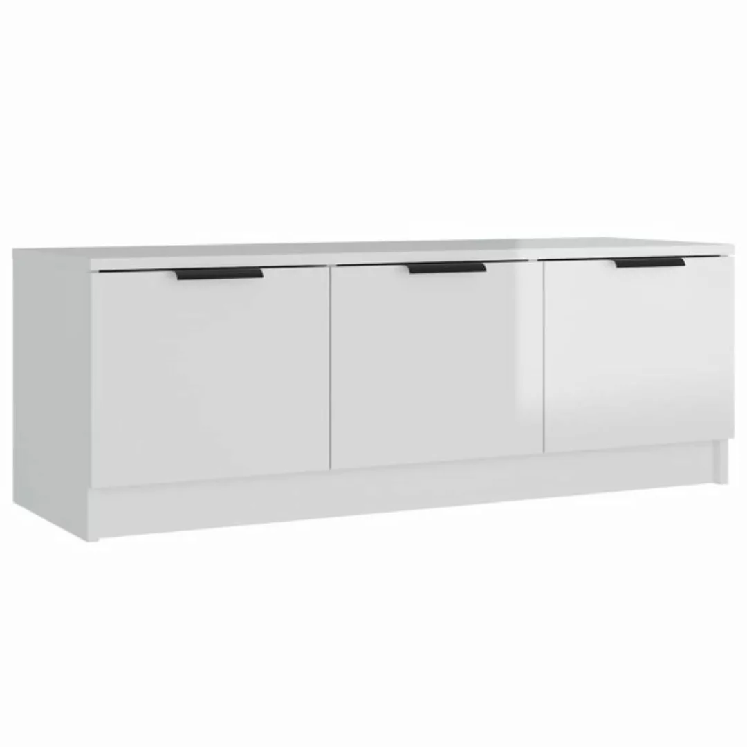 furnicato TV-Schrank Hochglanz-Weiß 102x35x36,5 cm Holzwerkstoff günstig online kaufen