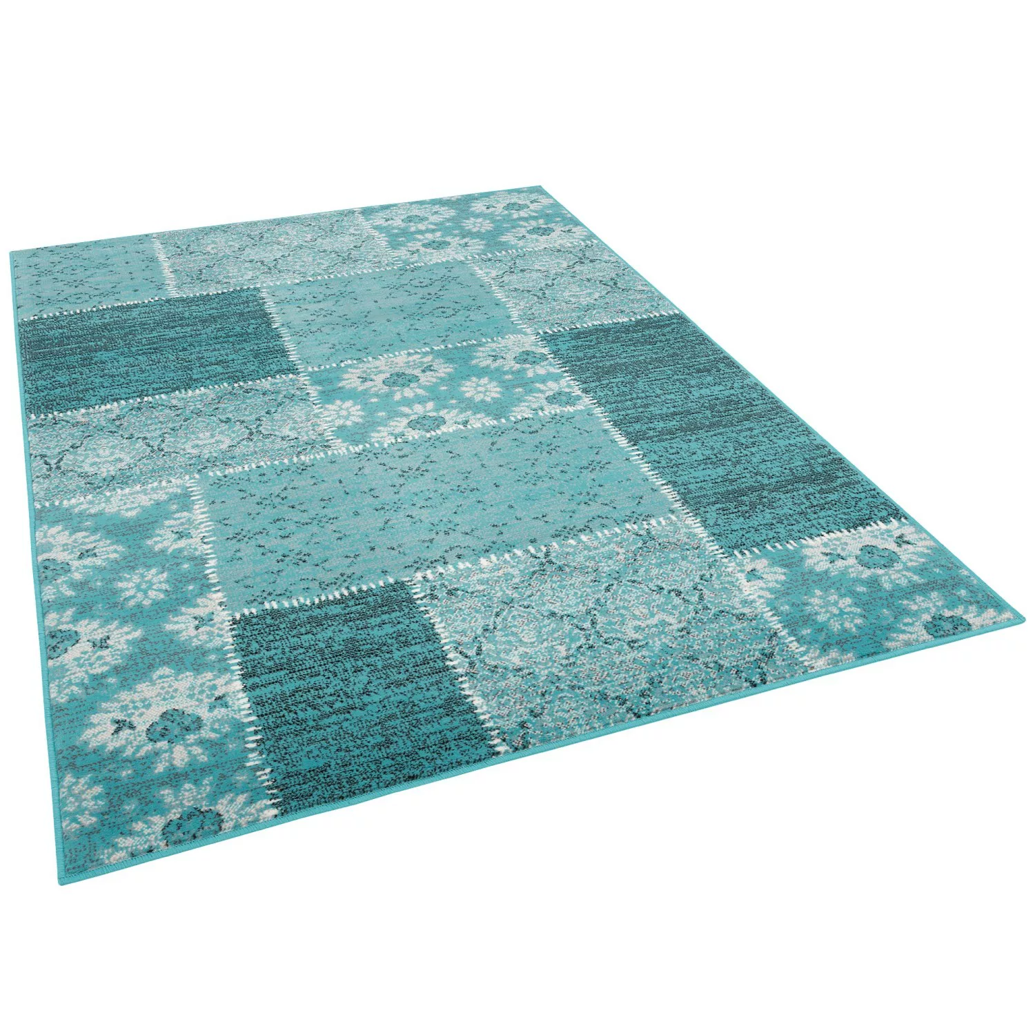 Pergamon Designer Teppich Pop-Vintage Orient Patchwork Petrol 80x150cm günstig online kaufen