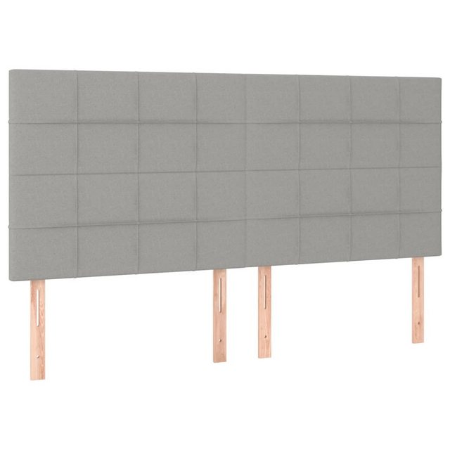 vidaXL Bett, Kopfteile 4 Stk. Hellgrau 80x5x78/88 cm Stoff günstig online kaufen