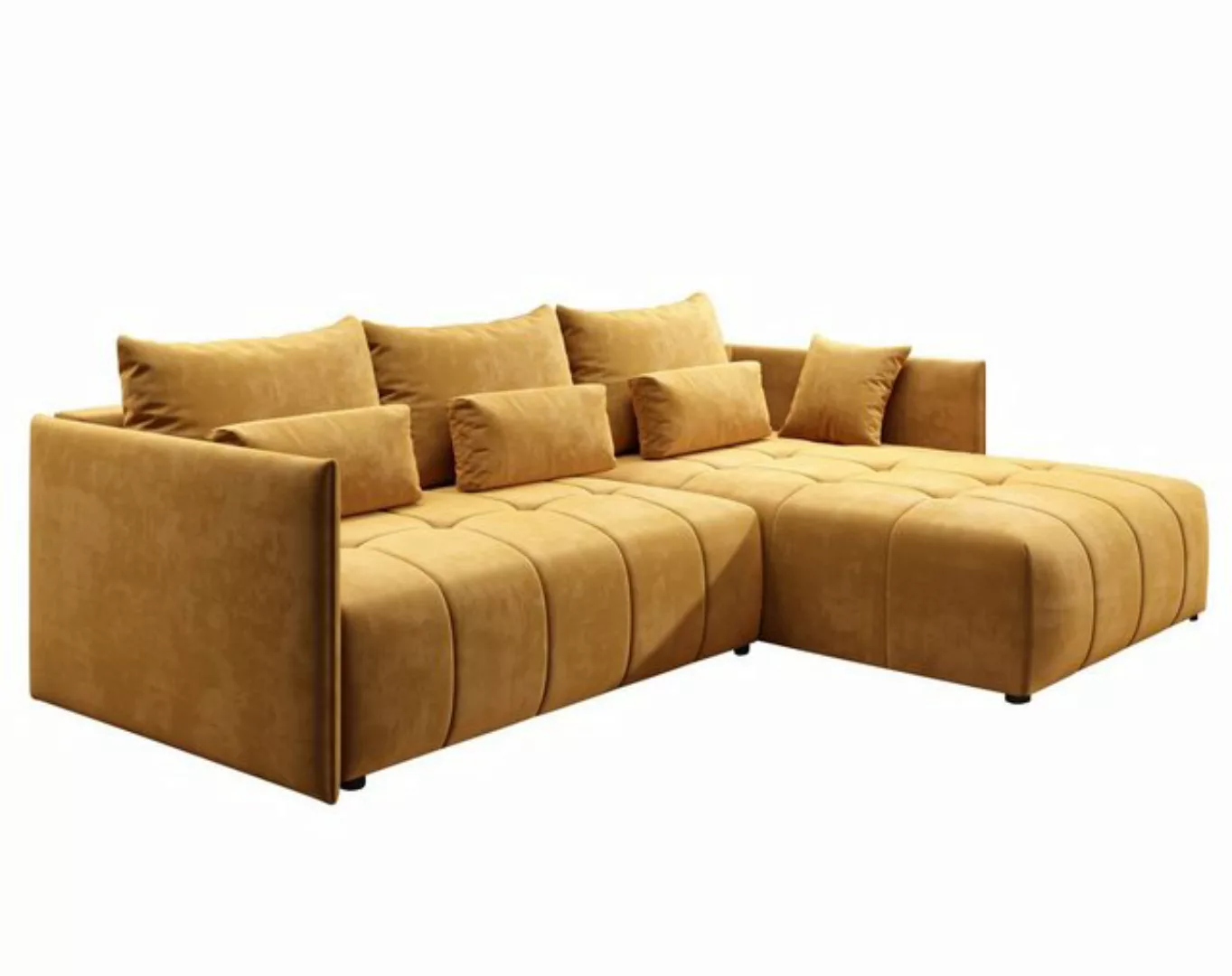 Furnix Ecksofa YALTA Schlafsofa Couch ausziehbar mit Bettkasten und Kissen, günstig online kaufen