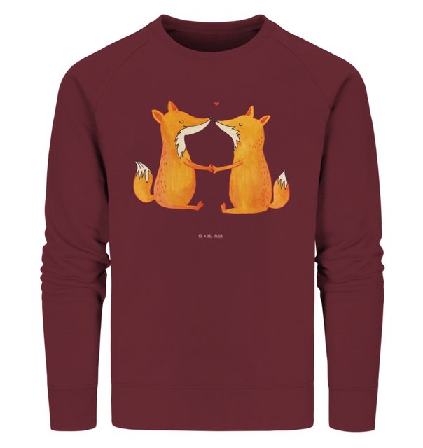 Mr. & Mrs. Panda Longpullover Größe S Füchse Liebe - Burgundy - Geschenk, F günstig online kaufen