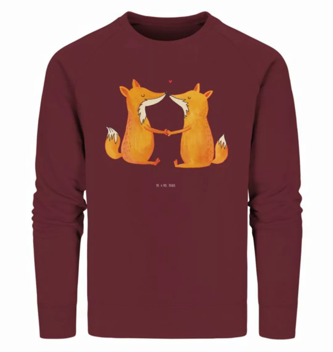 Mr. & Mrs. Panda Longpullover Größe XXL Füchse Liebe - Burgundy - Geschenk, günstig online kaufen