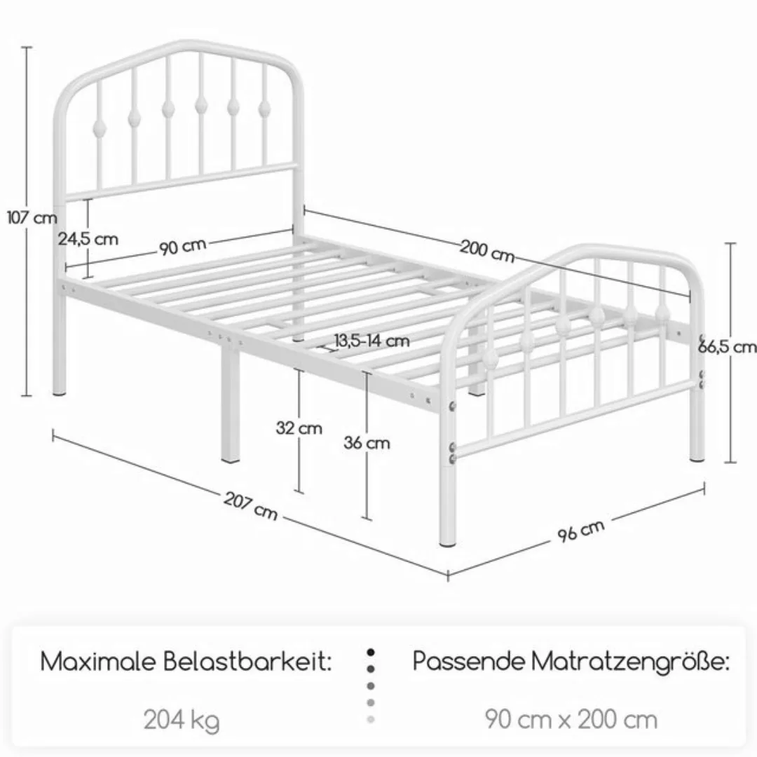 Yaheetech Metallbett, Bettrahmen Vintage Bettgestell mit kronenförmigem Kop günstig online kaufen