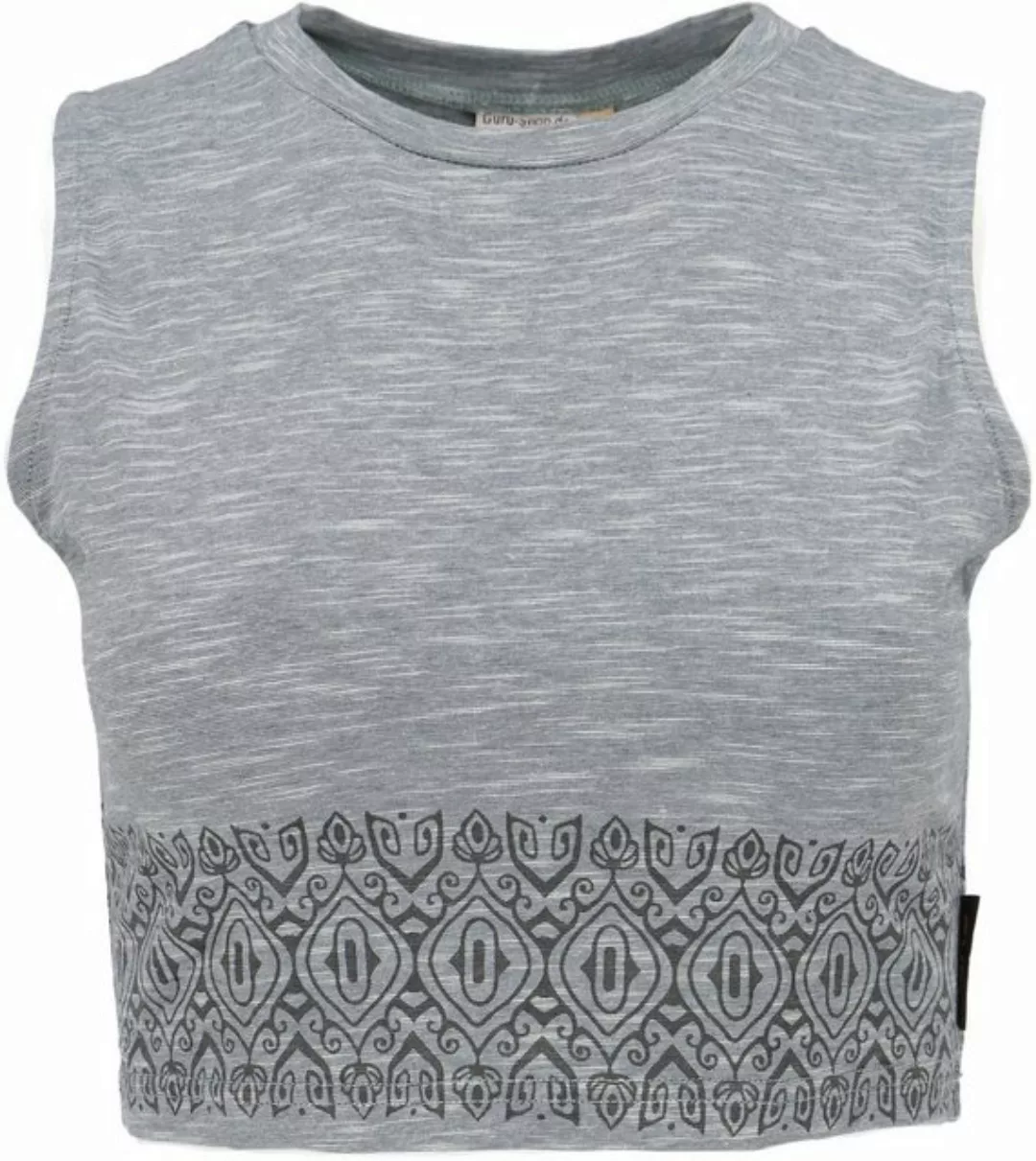 Guru-Shop T-Shirt Kurzes Top, bedrucktes Yoga Top, Yogatop aus.. Ethno Styl günstig online kaufen