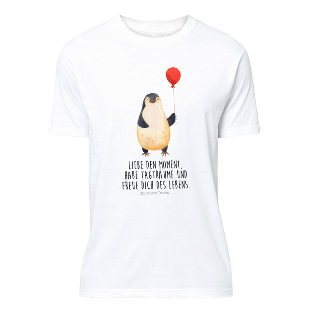 Mr. & Mrs. Panda T-Shirt Pinguin Luftballon - Weiß - Geschenk, T-Shirt mit günstig online kaufen