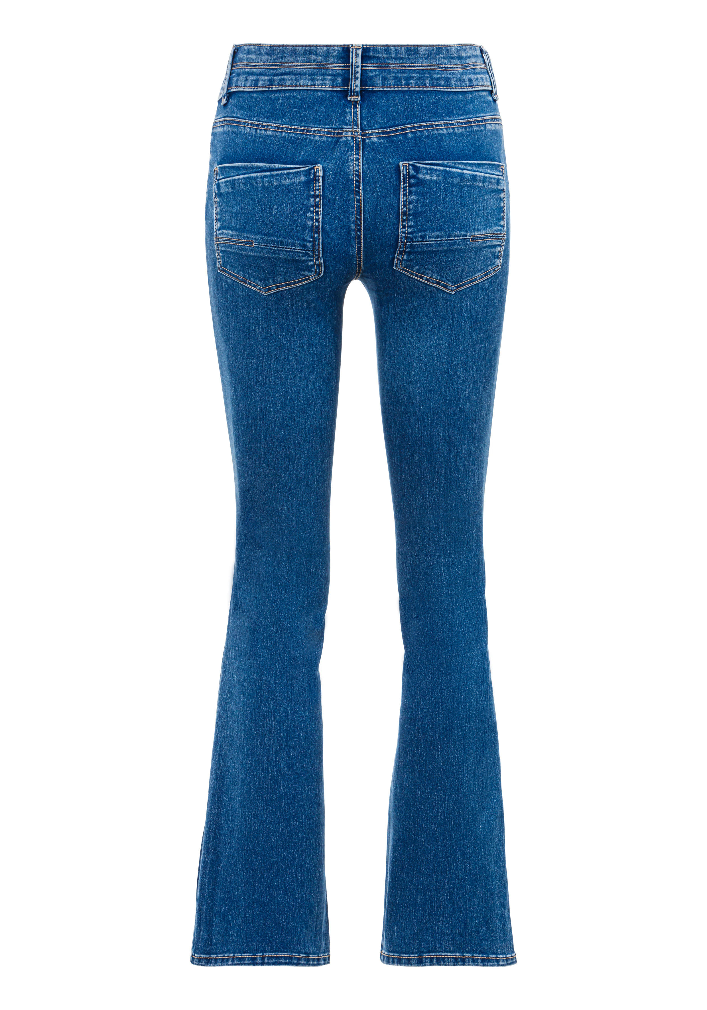 ONLY Bootcut-Jeans "ONLROYAL REG WB DB ZIP FLARED DNM PIM" günstig online kaufen