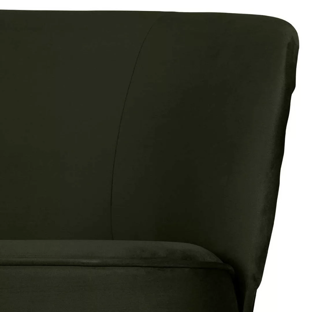 Zweier Sofa Samt Retro in Dunkelgrün 110 cm breit - 65 cm tief günstig online kaufen