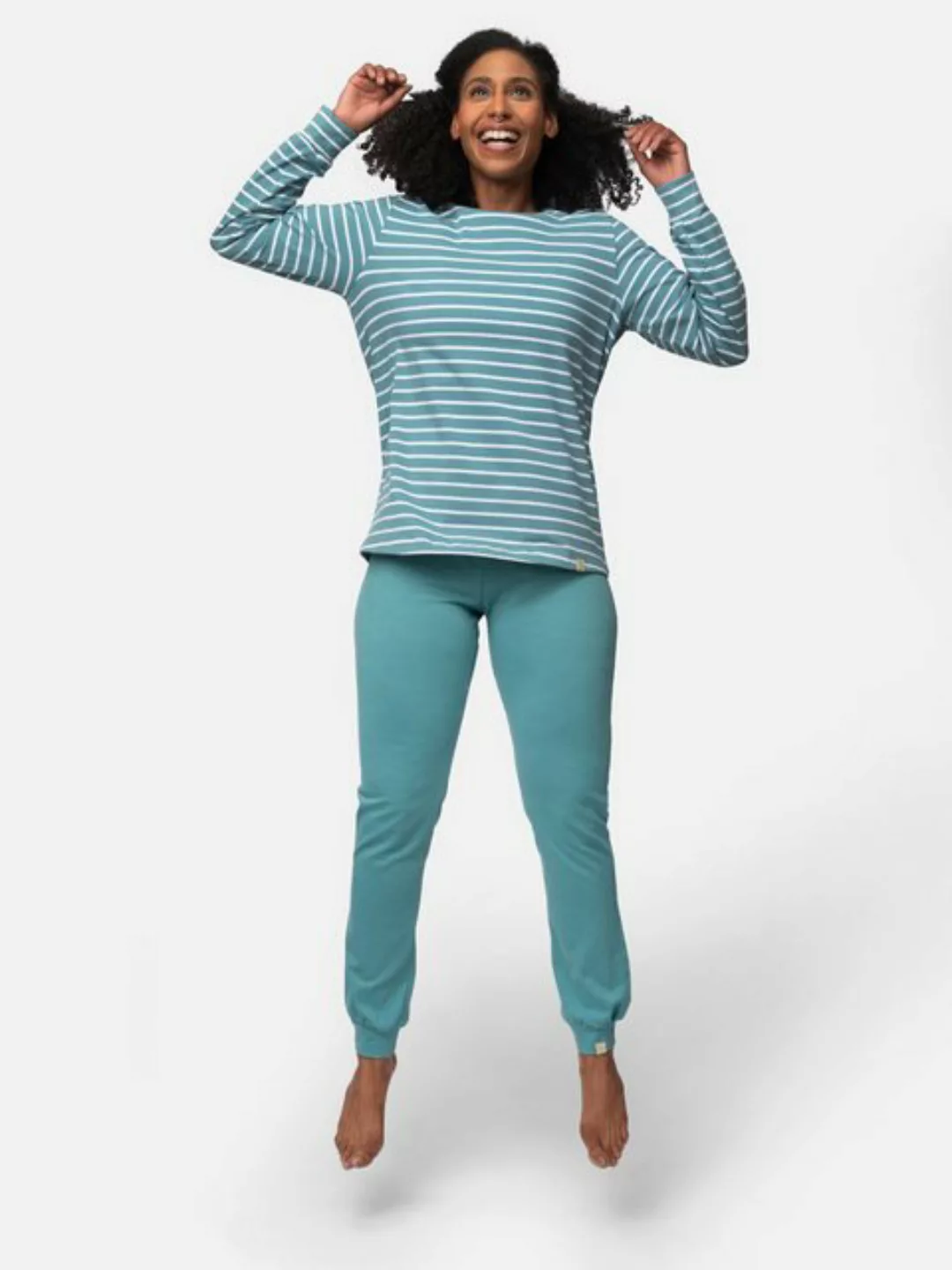 greenjama Pyjamaoberteil mit Streifen, Bio Baumwolle günstig online kaufen