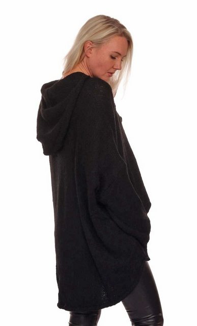 Charis Moda Hoodie Strickpullover asymmetrischer Schnitt im Oversize Look günstig online kaufen