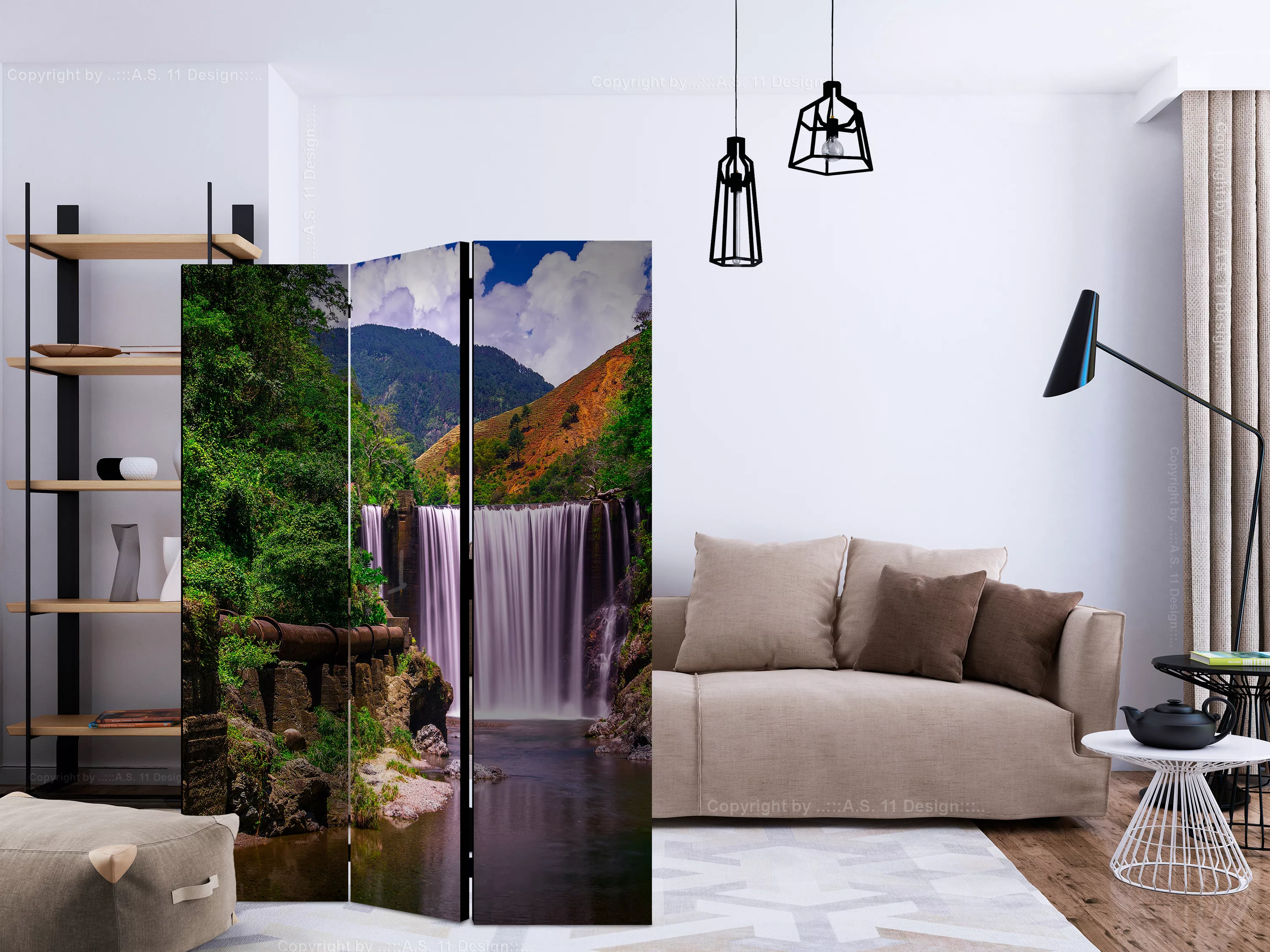 3-teiliges Paravent - Reggae Falls [room Dividers] günstig online kaufen