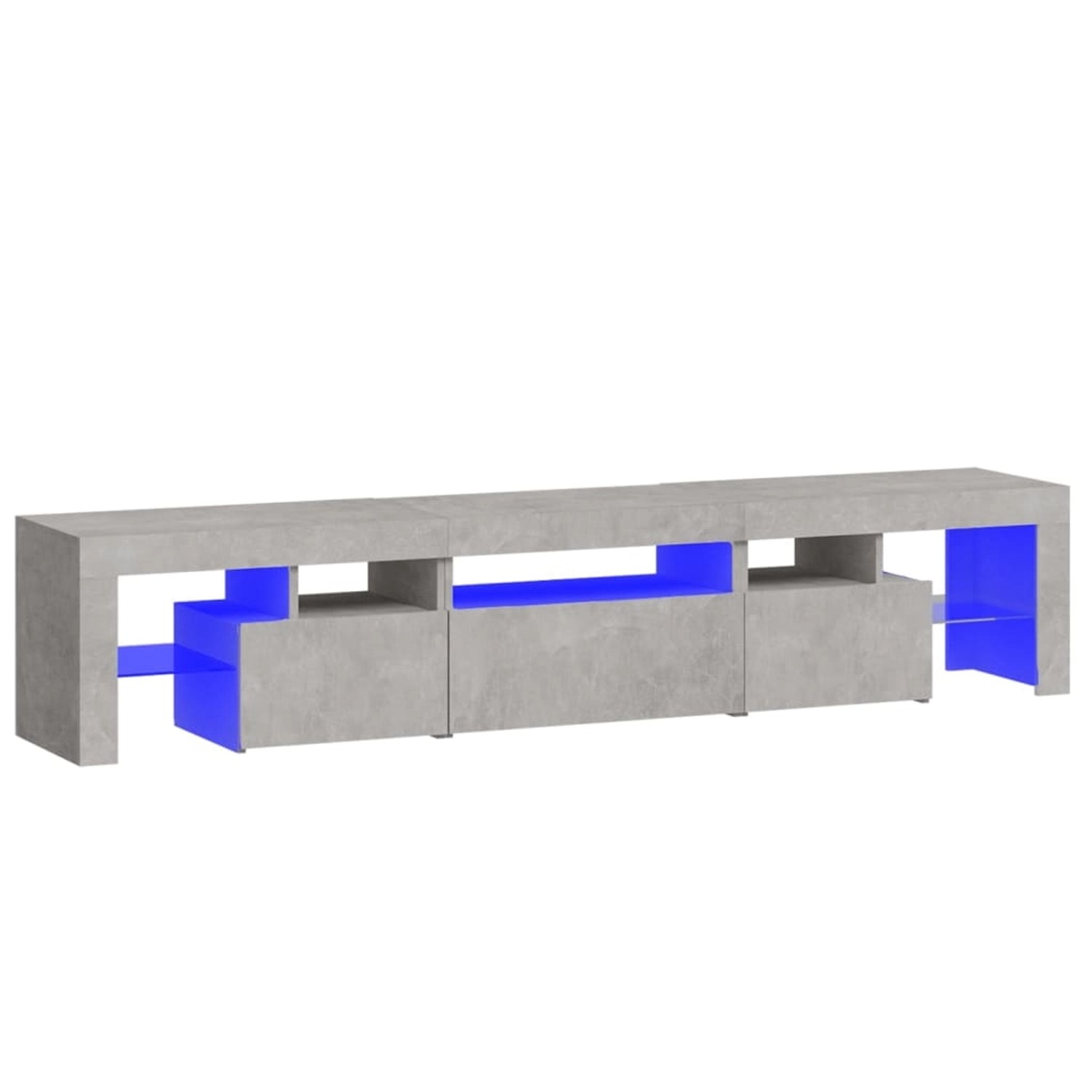 vidaXL TV-Schrank mit LED-Leuchten Betongrau 200x36,5x40 cm günstig online kaufen