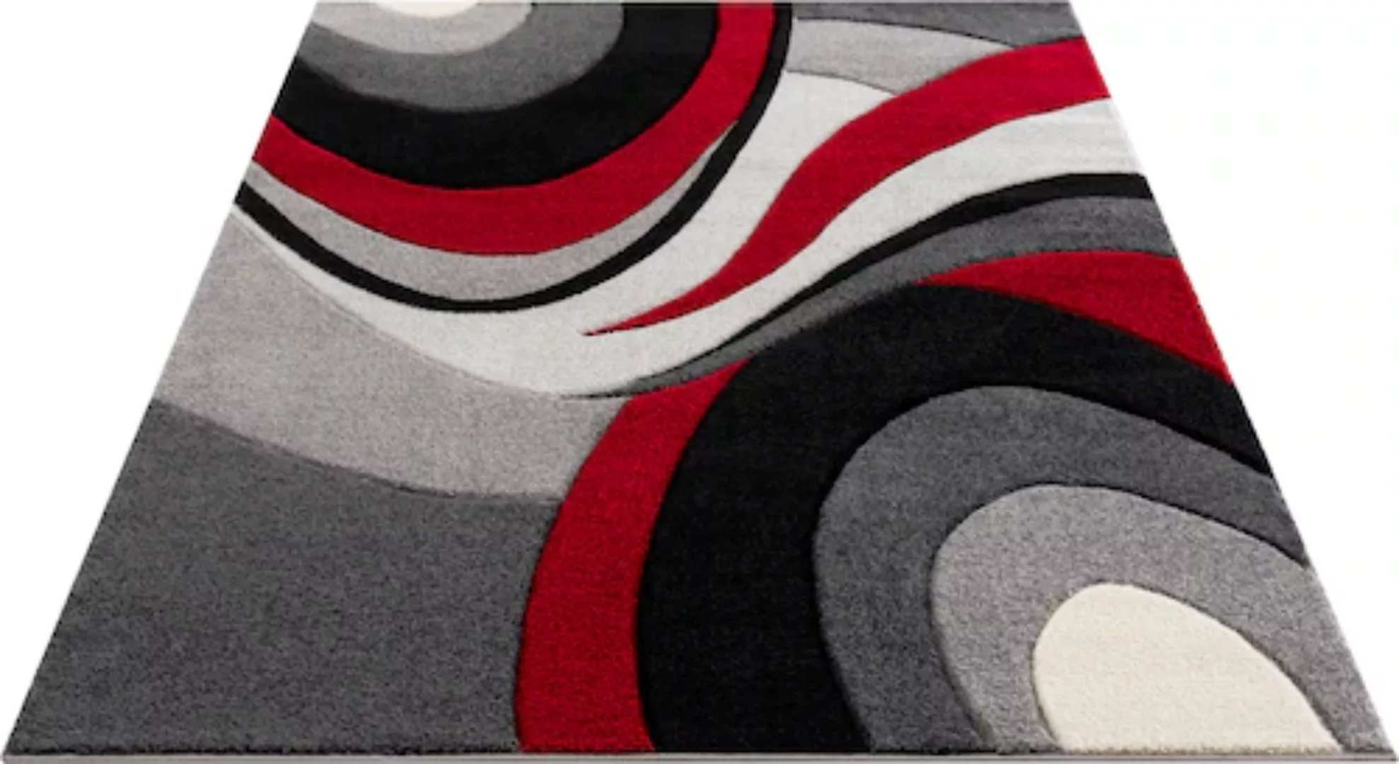 andas Teppich »Neele«, rechteckig, Wellen-Design, mit handgearbeitetem Kont günstig online kaufen