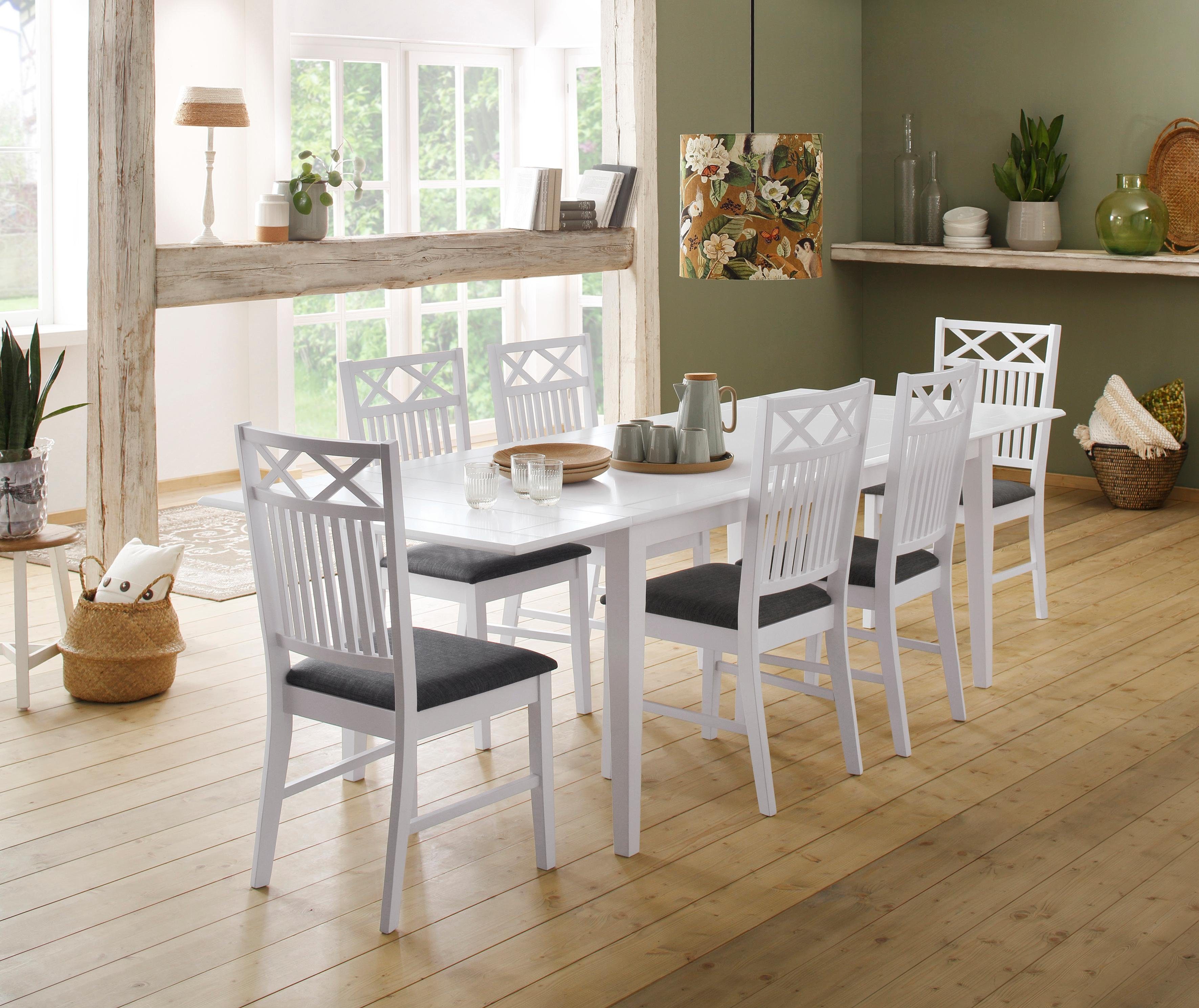 Home affaire Esszimmerstuhl "Fullerton, Holzstuhl", (Set), 2 St., Webstoff, günstig online kaufen