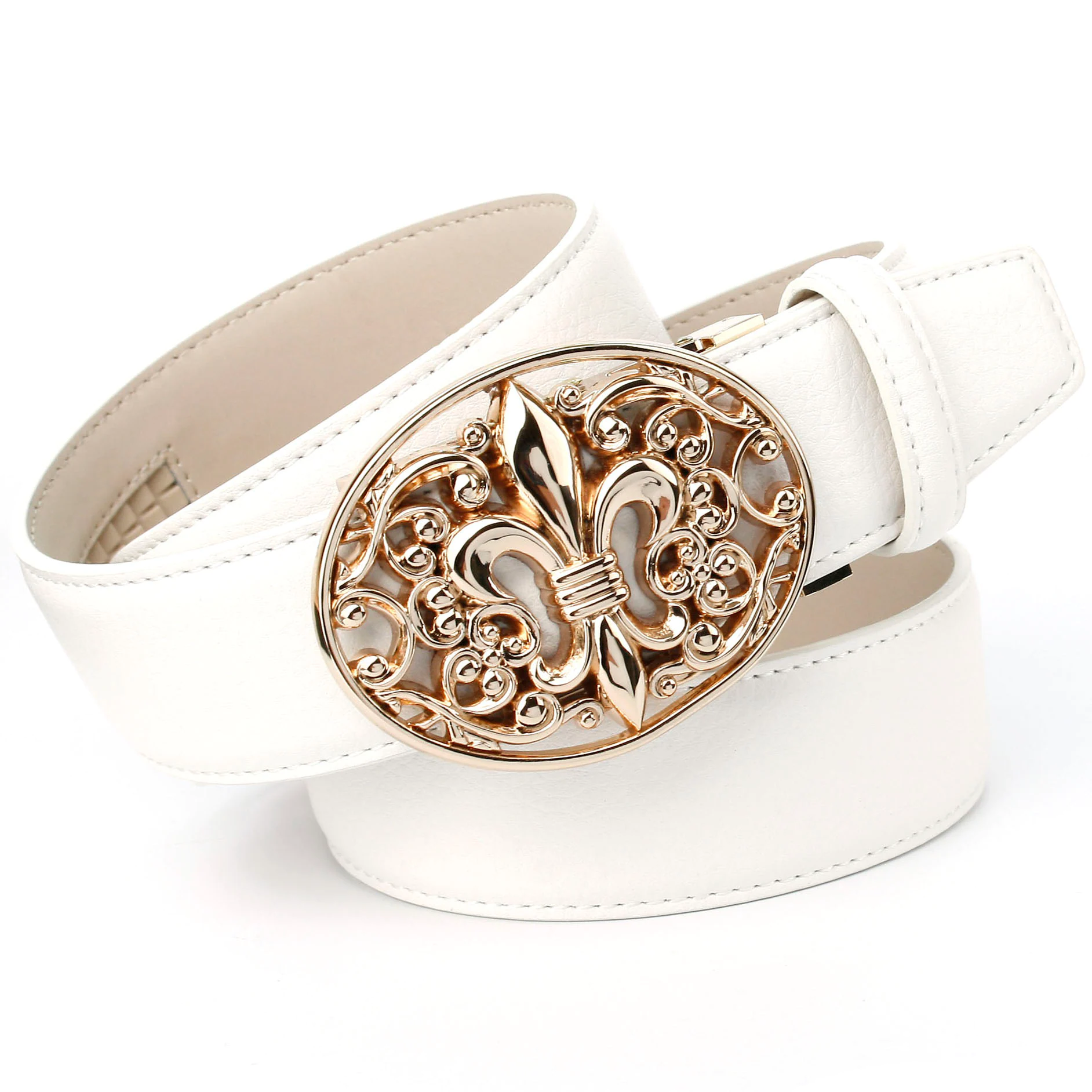 Anthoni Crown Ledergürtel, mit Lilie und Ornamenten günstig online kaufen
