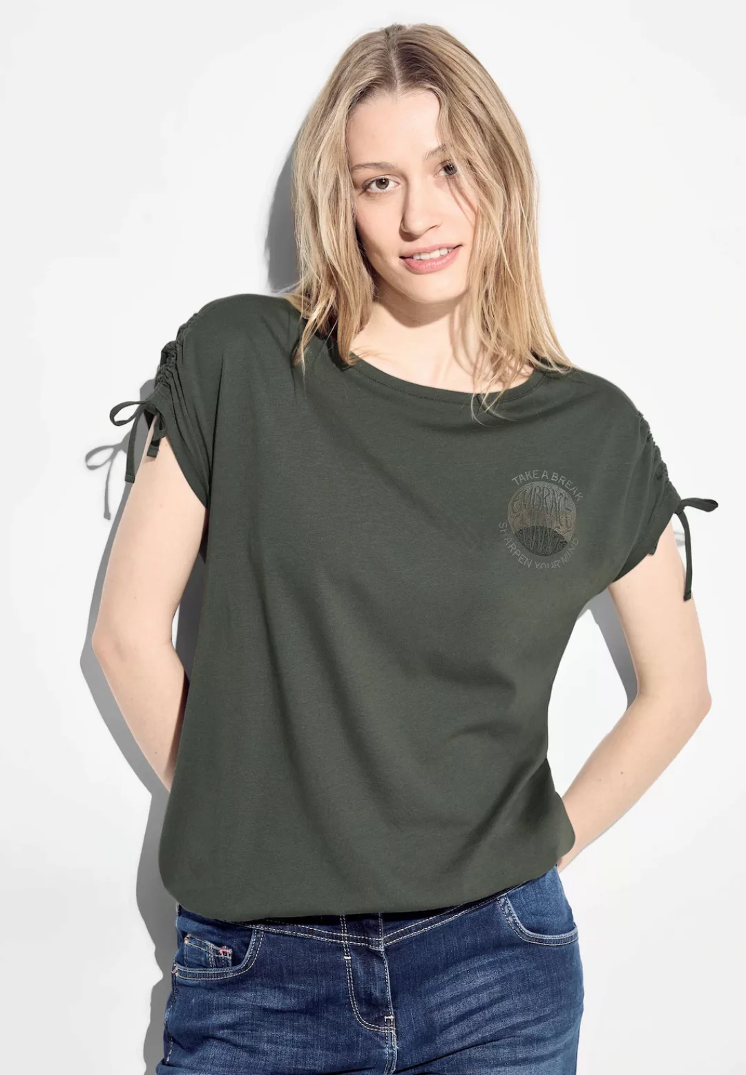 T-Shirt mit Raffung günstig online kaufen