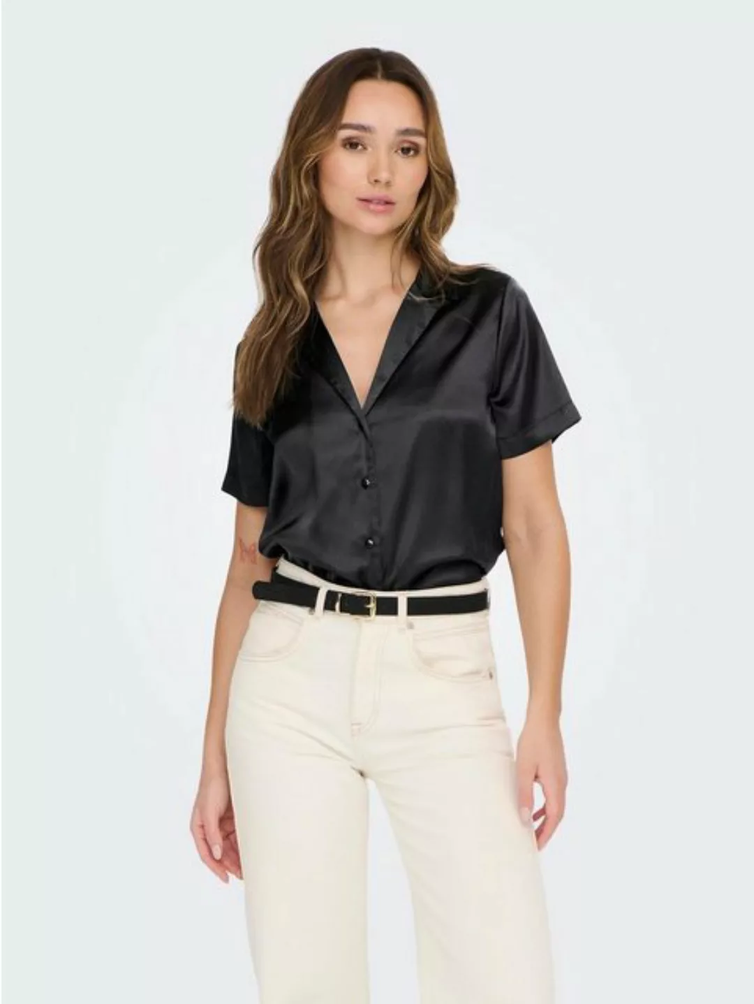 JACQUELINE de YONG Blusenshirt Elegante Hemd Bluse Glänzendes Satin Shirt m günstig online kaufen