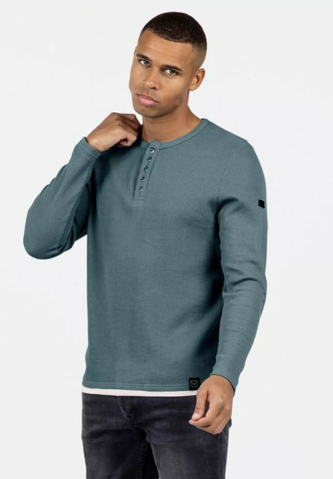 Key Largo Strickpullover Sandro für Herren double Layer Look einfarbig körp günstig online kaufen