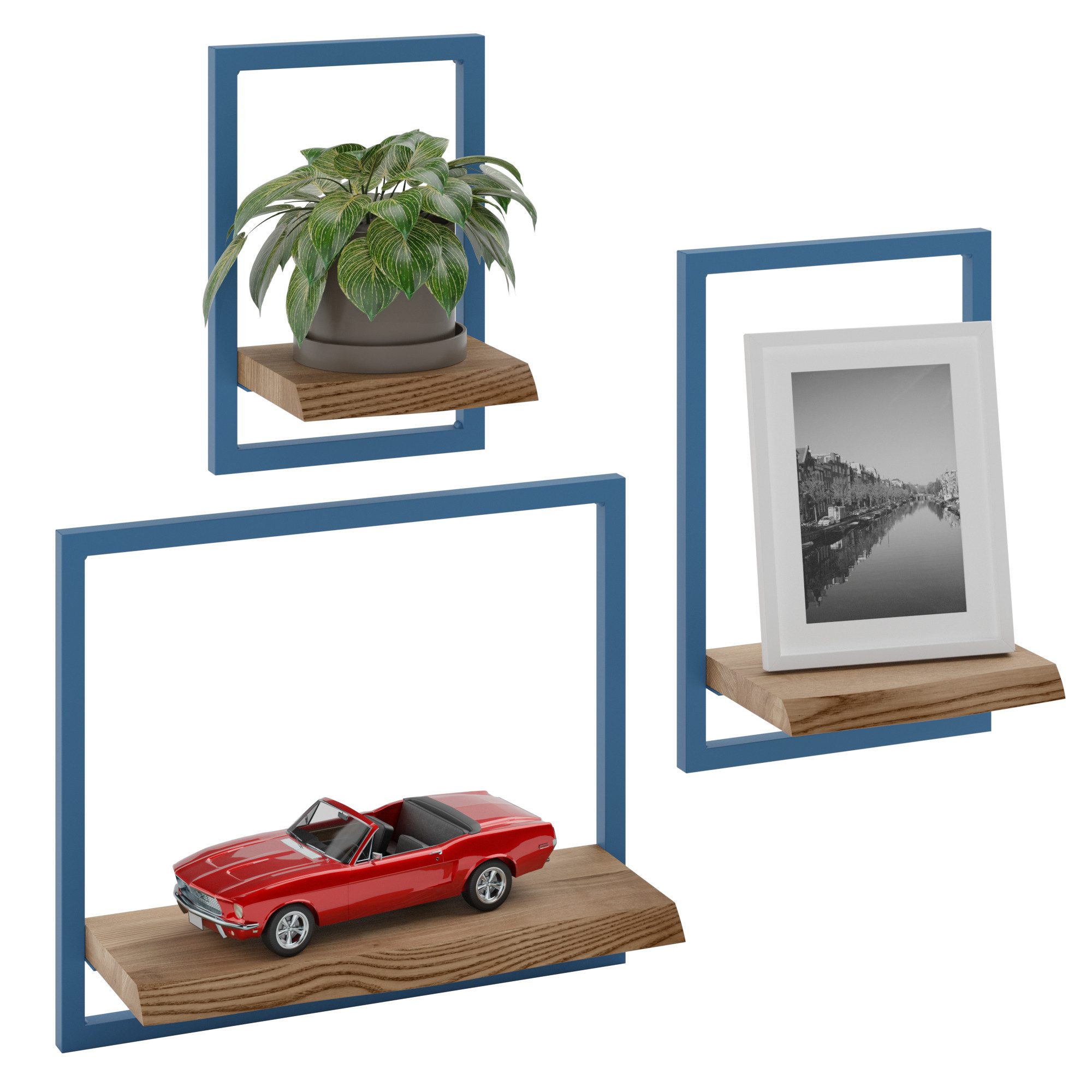 LAMO Manufaktur Wandregal Holz Set 3 günstig online kaufen