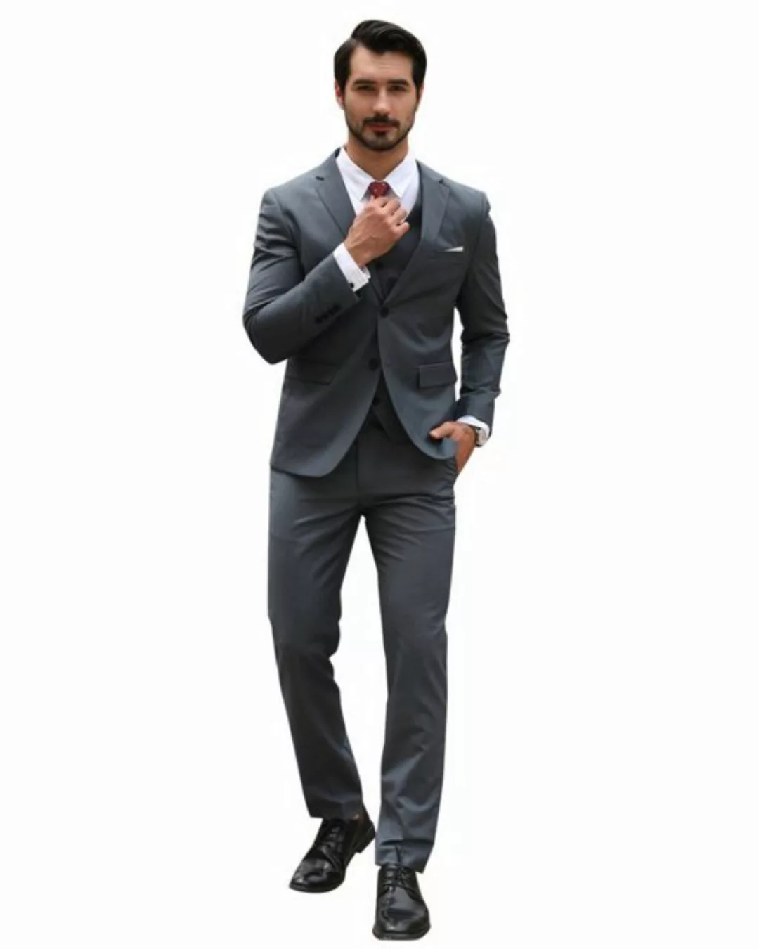 Allthemen Anzug (3 tlg, Sakko & Hose & Weste) Herren Business Anzug Slim Fi günstig online kaufen