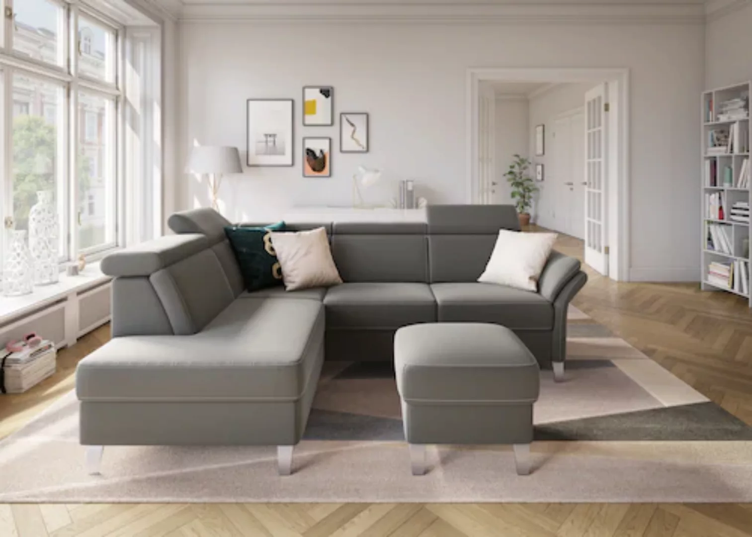 sit&more Ecksofa »Vincenzo L-Form«, inklusive Kopfteilverstellung, wahlweis günstig online kaufen