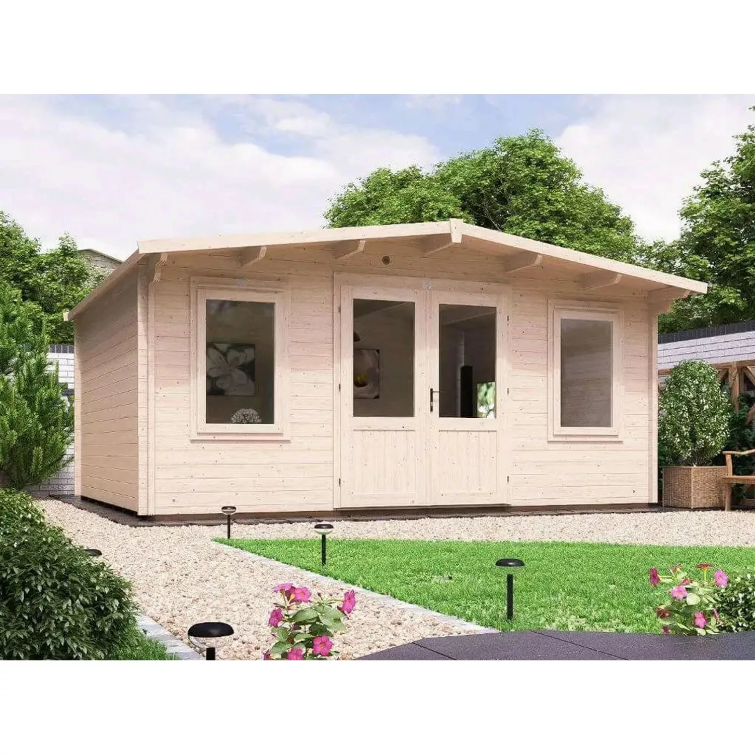 Dunster House Gartenhaus Severn Satteldach Unbehandelt 530 cm x 400 cm günstig online kaufen