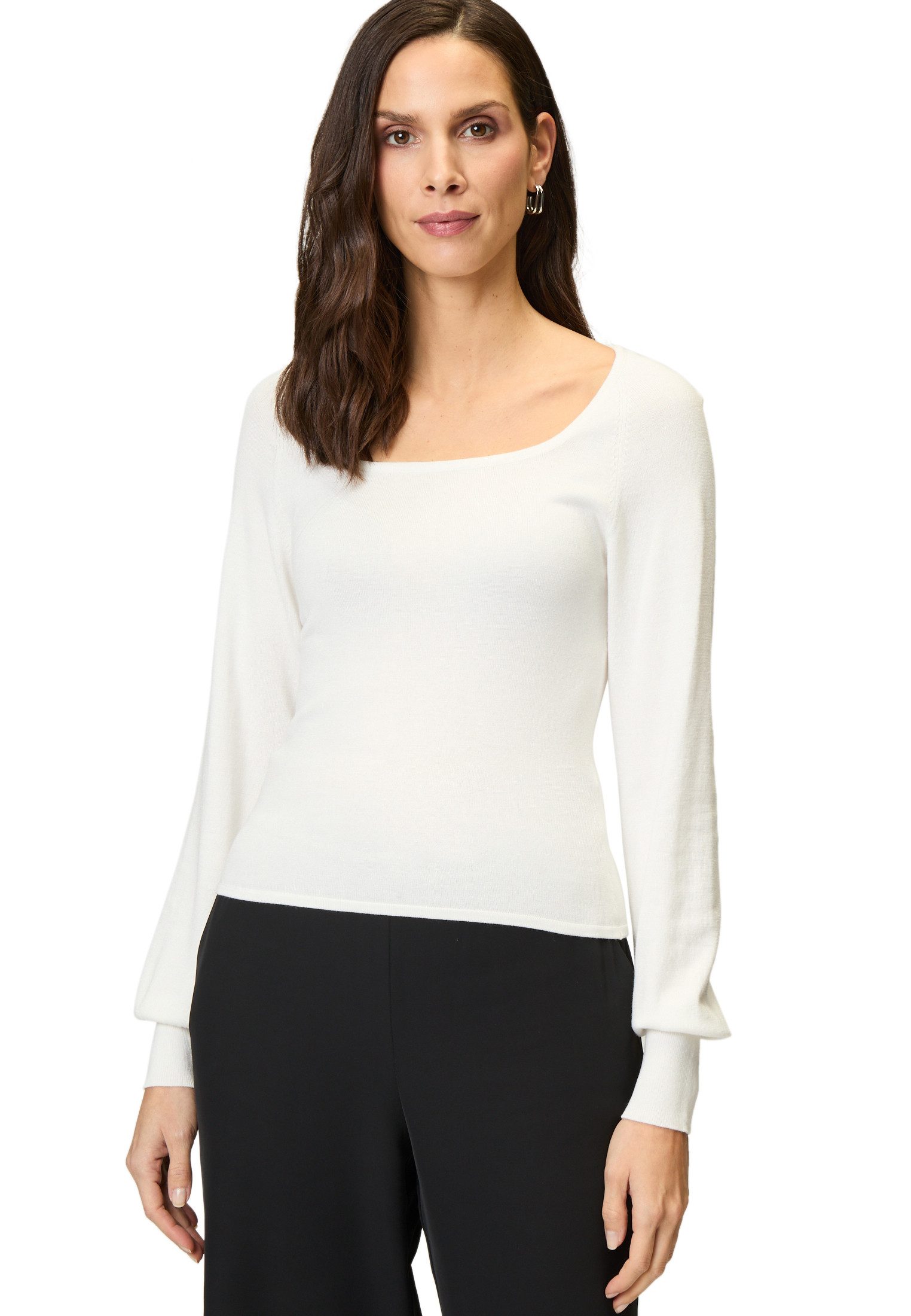 Zero Strickpullover "zero Damen Strickpullover mit eckigem Ausschnitt", (1 günstig online kaufen