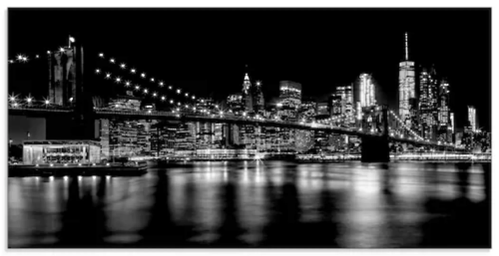 Artland Glasbild »Manhattan Skyline & Brroklyn Bridge I«, Amerika, (1 St.), günstig online kaufen