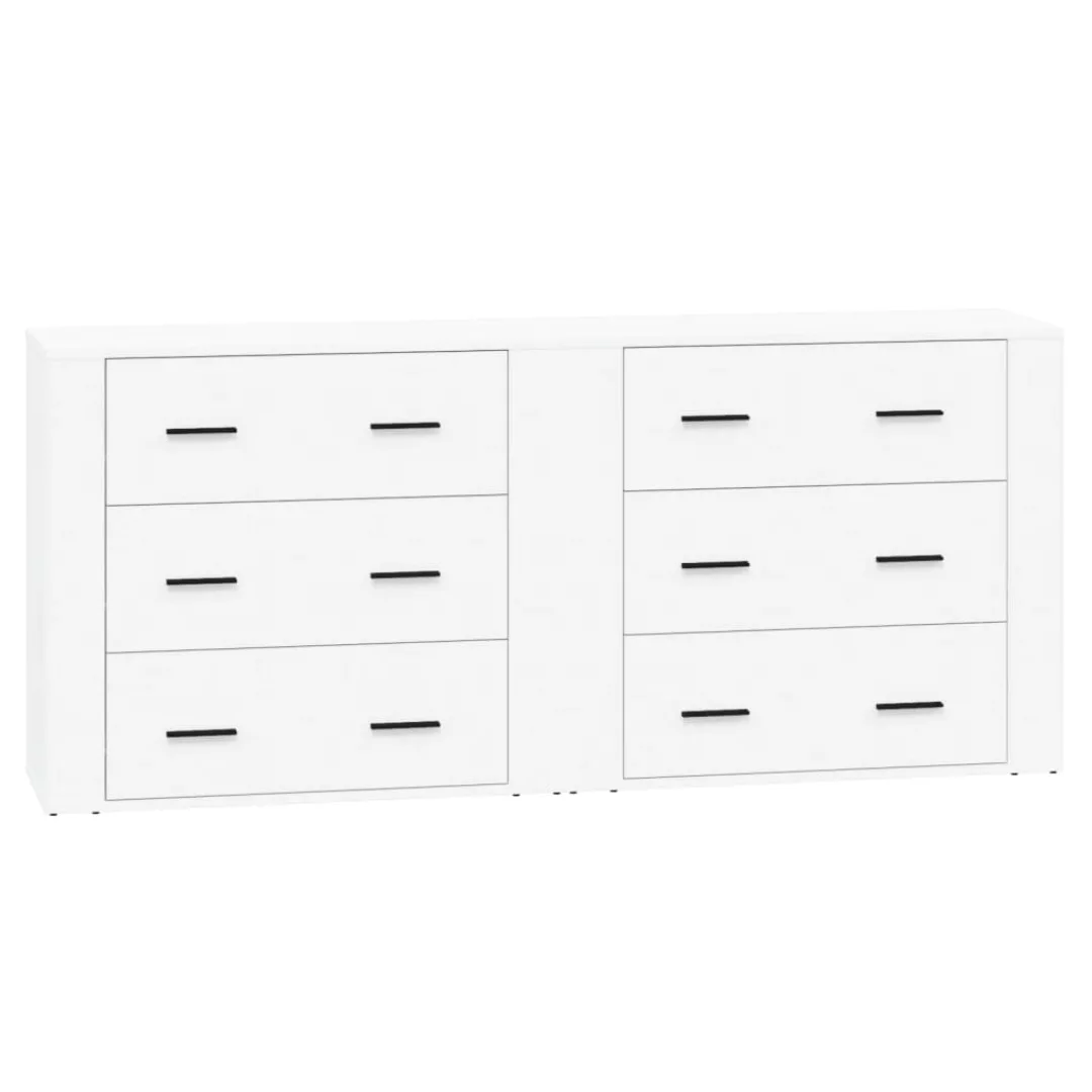 Vidaxl Sideboards 2 Stk. Weiß Holzwerkstoff günstig online kaufen