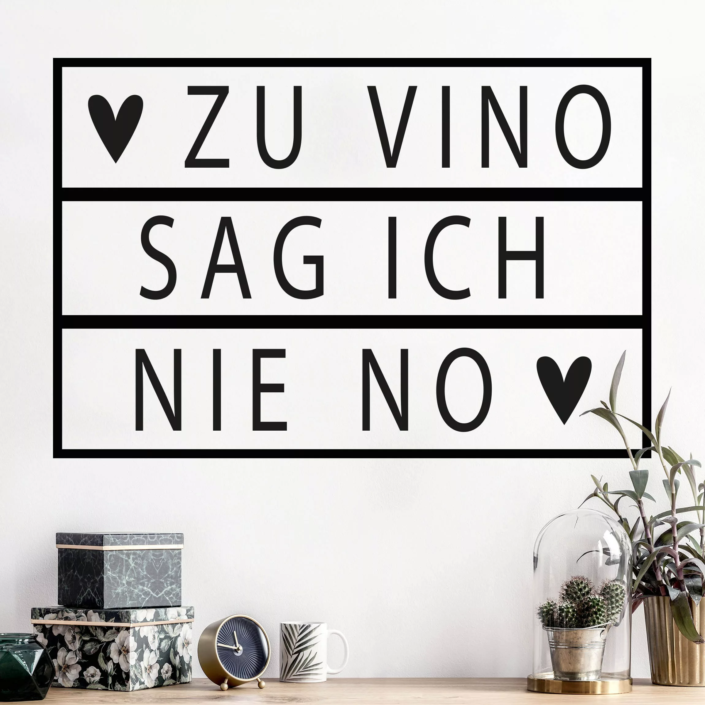 Wandtattoo Leuchtbox - Zu Vino sag ich nie no günstig online kaufen