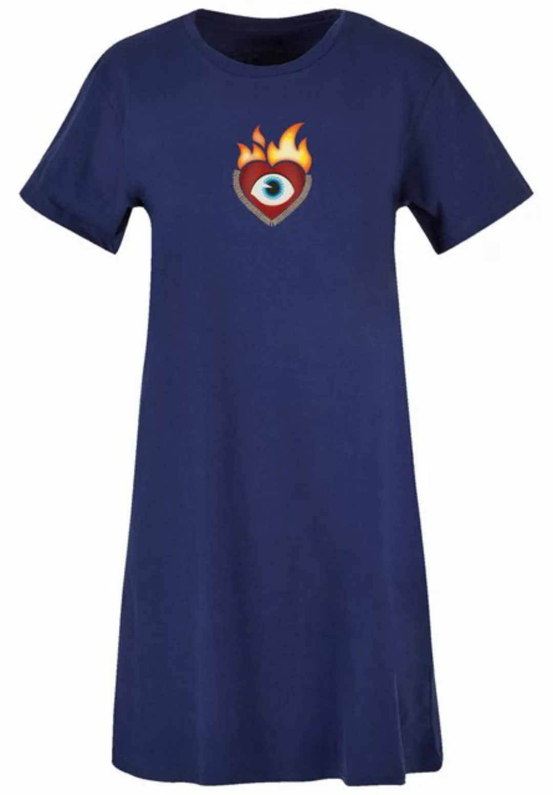 emoji couture T-Shirt Heart on flames eye and golden beads Premium Qualität günstig online kaufen