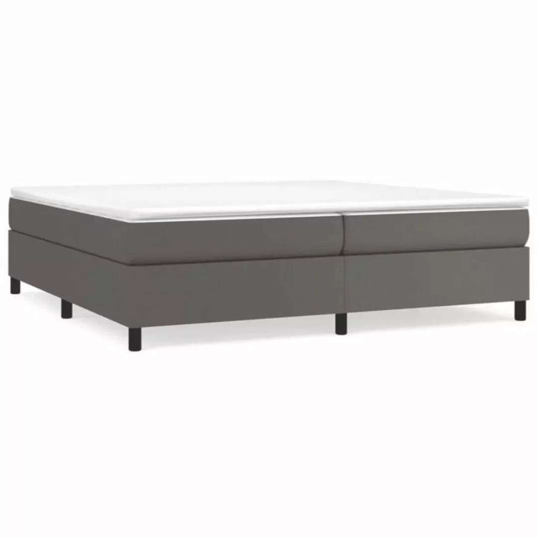 vidaXL Boxspringbett, Boxspringbett mit Matratze Grau 200x200 cm Kunstleder günstig online kaufen