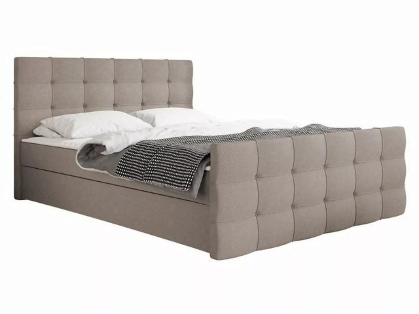 MIRJAN24 Boxspringbett Milano 2 (Kopfteil, Matratze und Topper), Polsterbet günstig online kaufen