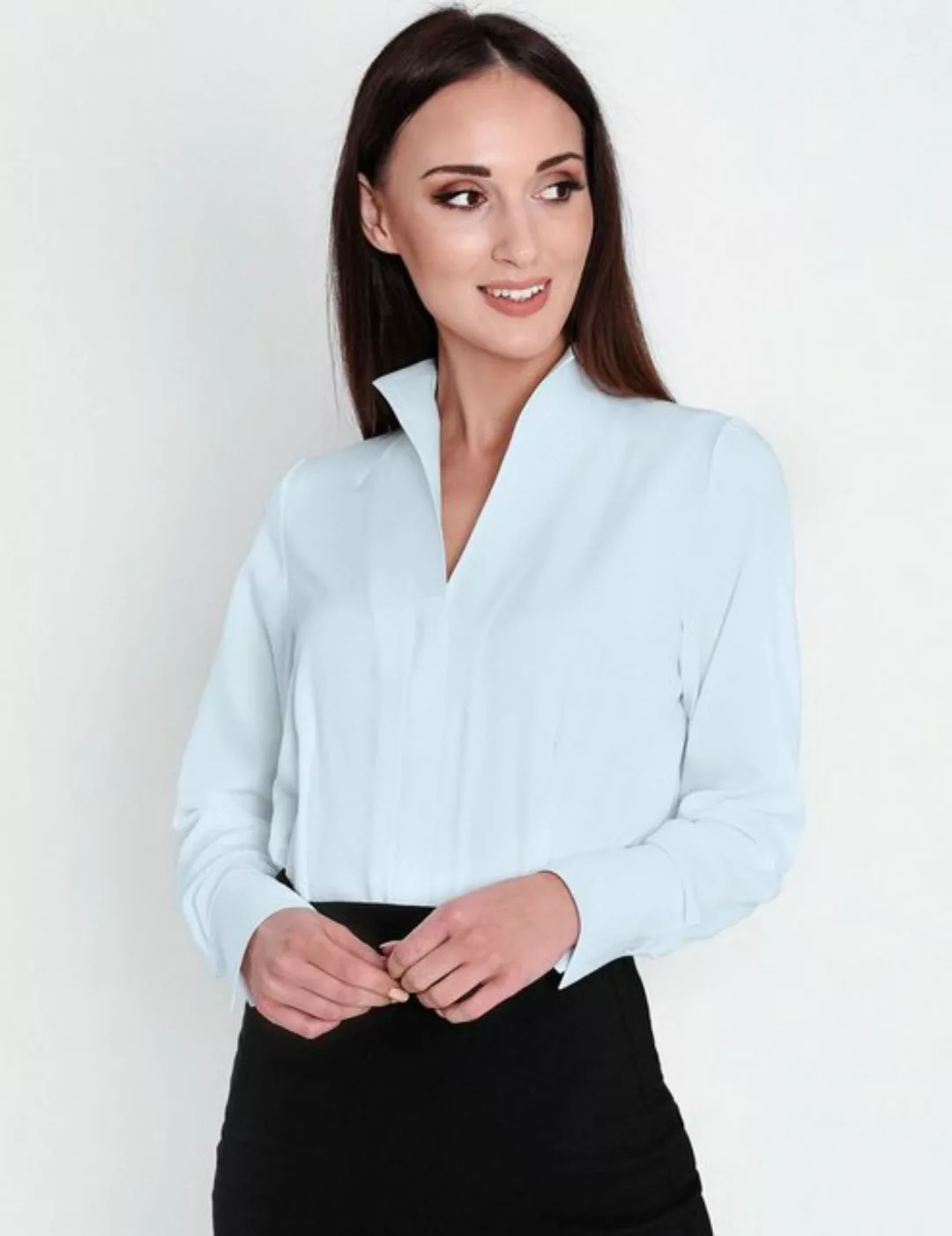 HEVENTON Klassische Bluse Business-Bluse mit Kelchkragen, bügelleicht günstig online kaufen