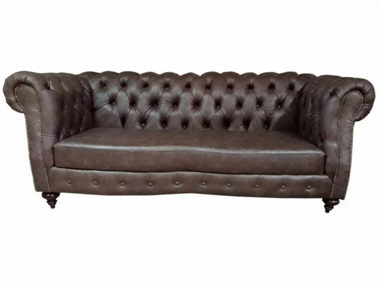 JVmoebel Chesterfield-Sofa Klassisches braunes Chesterfield-Sofa 3-Sitzer günstig online kaufen