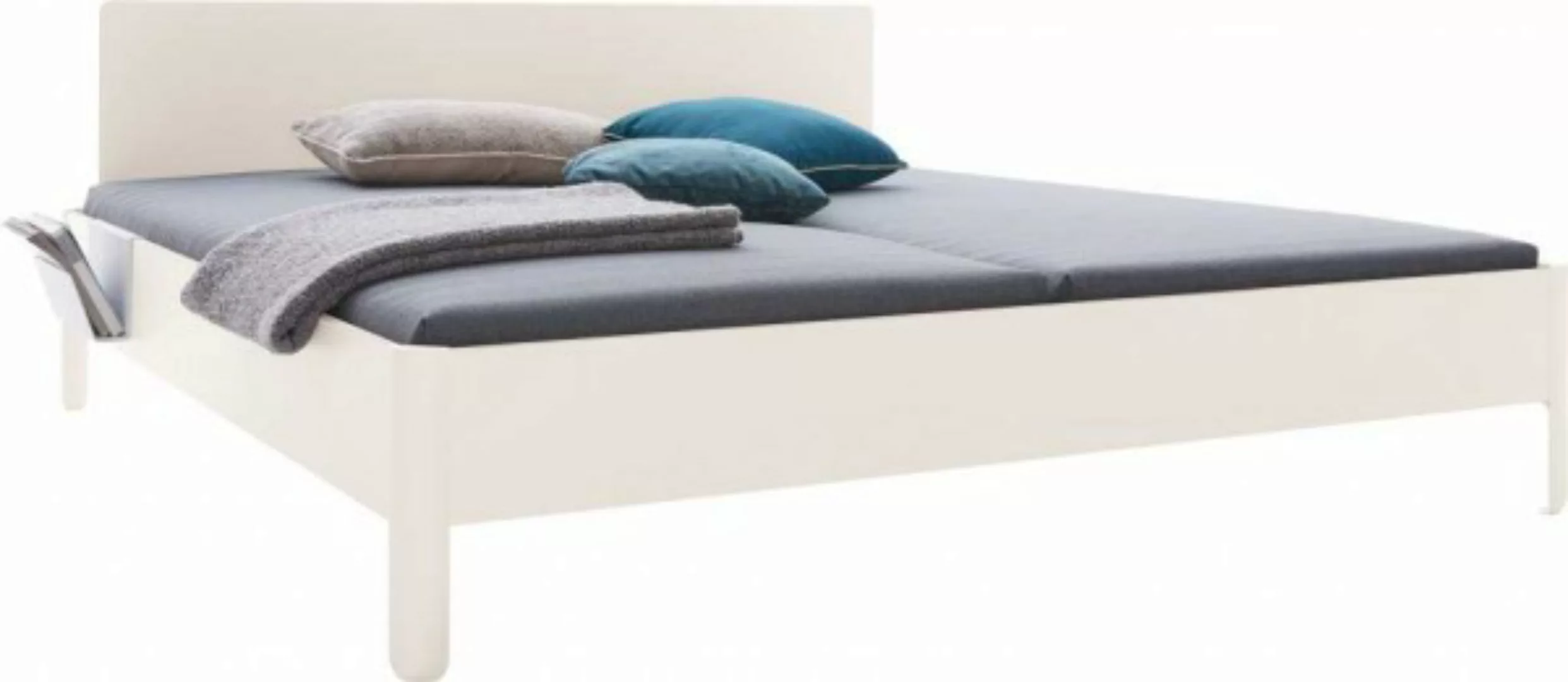 NAIT Doppelbett farbig lackiert Offwhite 200 x 220cm Mit Kopfteil günstig online kaufen