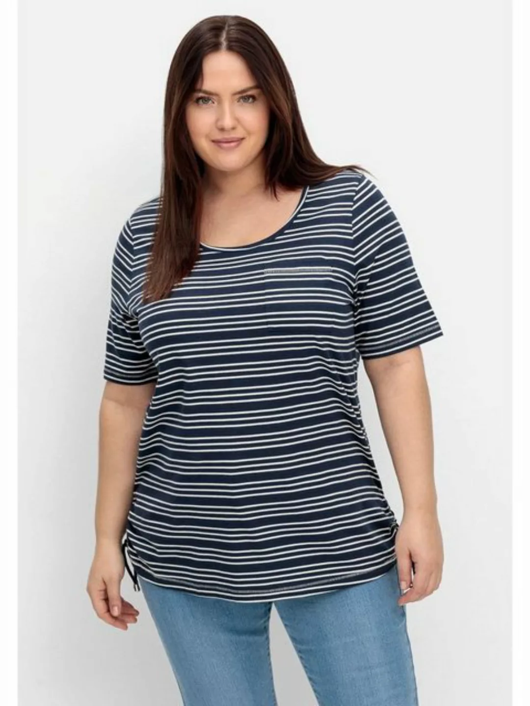 Sheego T-Shirt "Große Größen", mit Tunnelzug in der Seitennaht günstig online kaufen