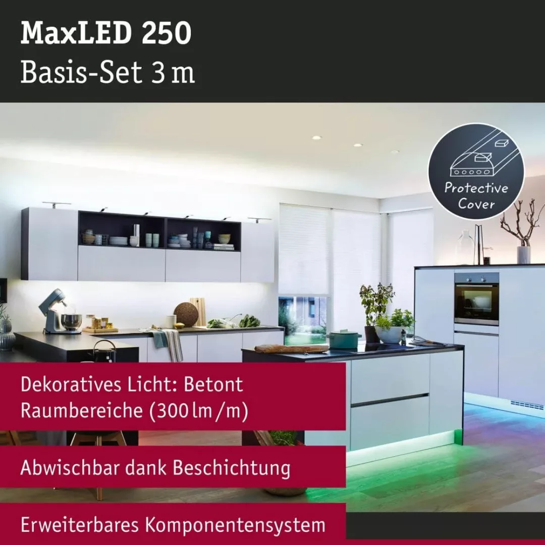 LED Strip MaxLED Starterset in Silber 20W 690lm IP44 RGBW günstig online kaufen