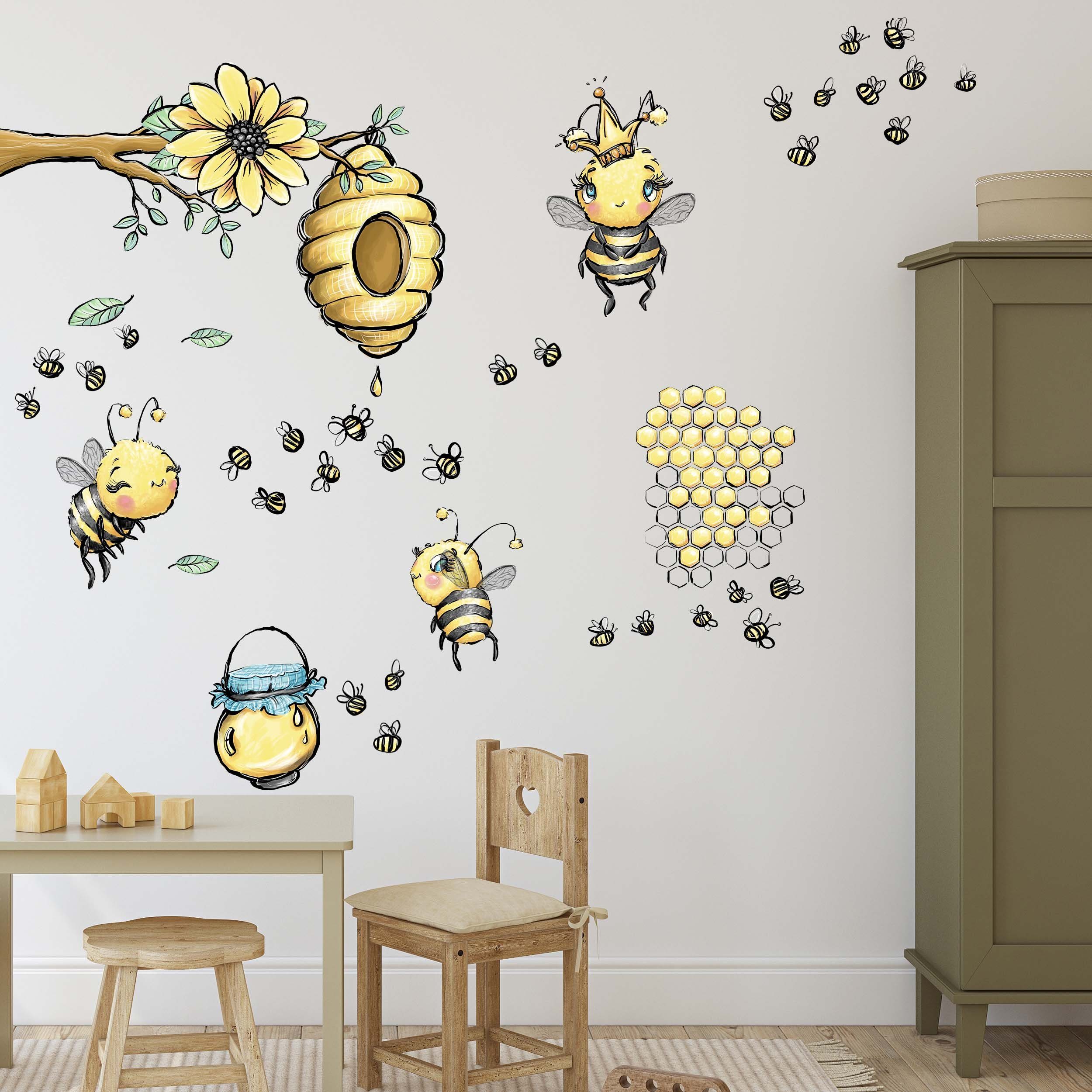 WANDKIND Wandtattoo Bienenstock mit Bienenkönigin V359, günstig online kaufen